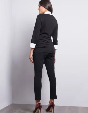 Fashion Afneembare Positietop Met Kraag Vrouw Topjes