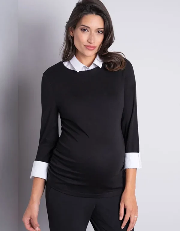 Fashion Afneembare Positietop Met Kraag Vrouw Topjes