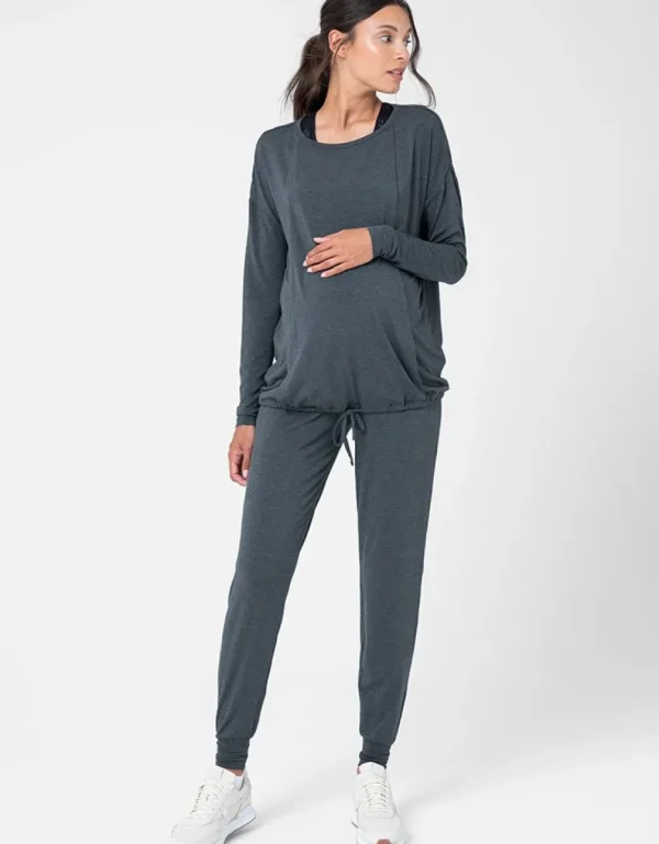 Fashion Atletische Zwangerschapsbroek Van Ecologisch Geverfde Modal Vrouw Zwangerschaps-Essentials