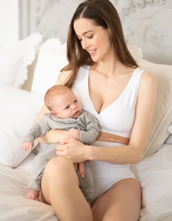 Hot Bamboe Zwangerschaps- En Voedingsbh'S Voor De Nacht Grijs En Wit - 2-Pack Vrouw Pyjama'S En Loungewear