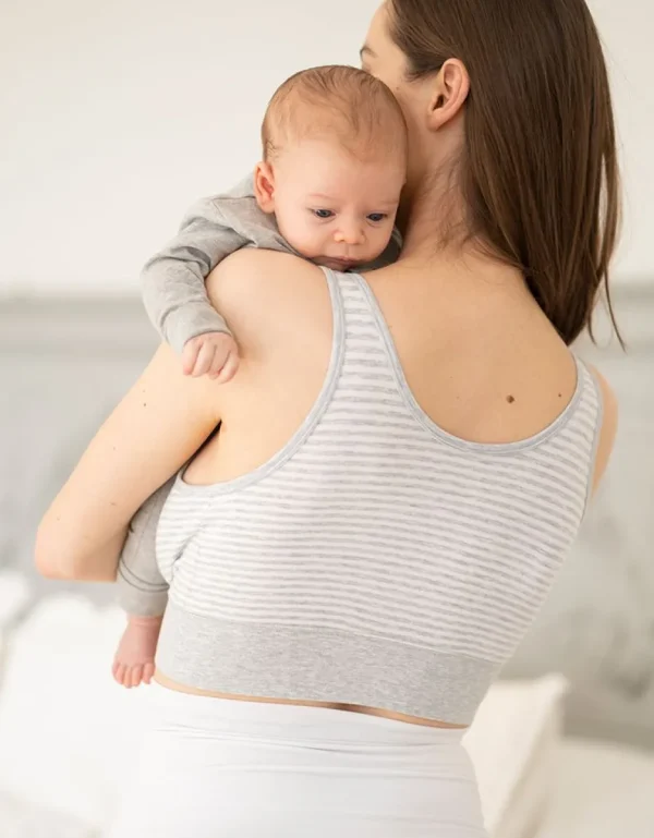 Hot Bamboe Zwangerschaps- En Voedingsbh'S Voor De Nacht Grijs En Wit - 2-Pack Vrouw Pyjama'S En Loungewear