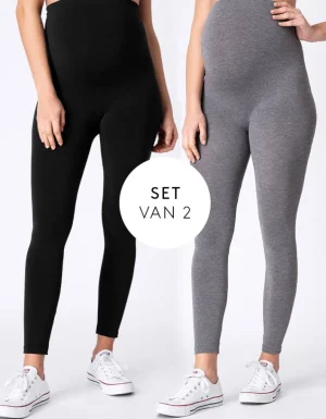 Cheap Bamboe Zwangerschapsleggings - 2- Pack Vrouw Zwangerschaps-Essentials