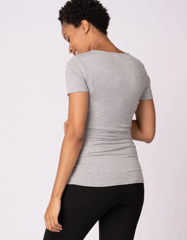 Flash Sale Basic Positieshirts Marineblauw En Grijs Duo Verpakking Vrouw Topjes