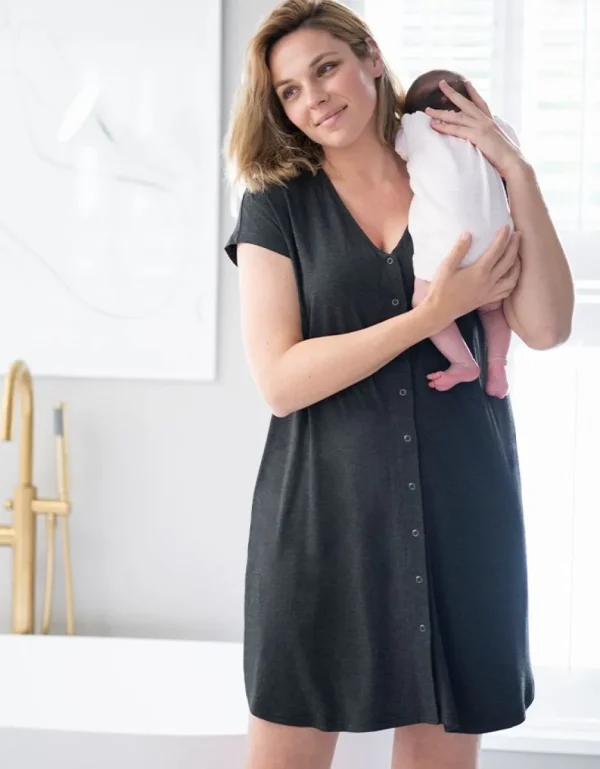 Clearance Bevallingsshirt Van Biologisch Katoen Vrouw Zwangerschaps-Essentials