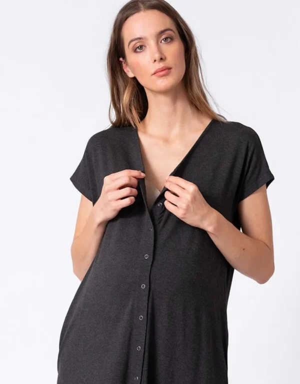 Clearance Bevallingsshirt Van Biologisch Katoen Vrouw Zwangerschaps-Essentials
