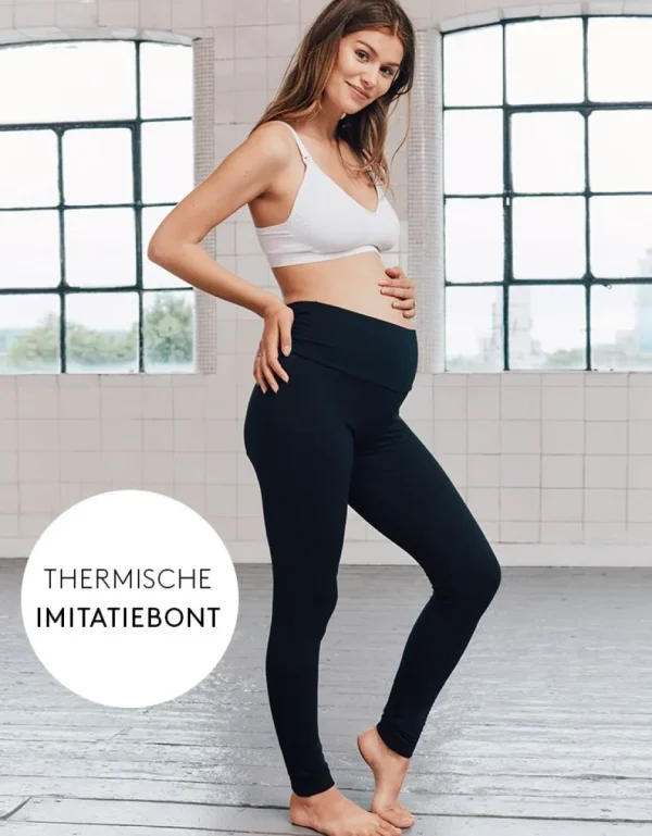 Online Black Thermal Maternity Leggings Vrouw Zwangerschaps-Essentials