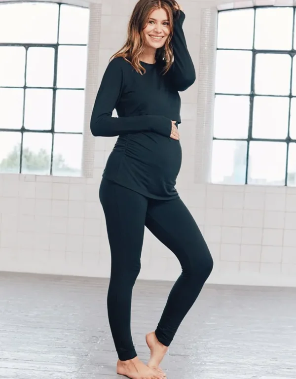 Online Black Thermal Maternity Leggings Vrouw Zwangerschaps-Essentials