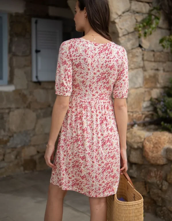 Flash Sale Bloemenprint V-Hals Zwangerschaps- Tot Borstvoedings-T-Shirtjurk Vrouw Jurken