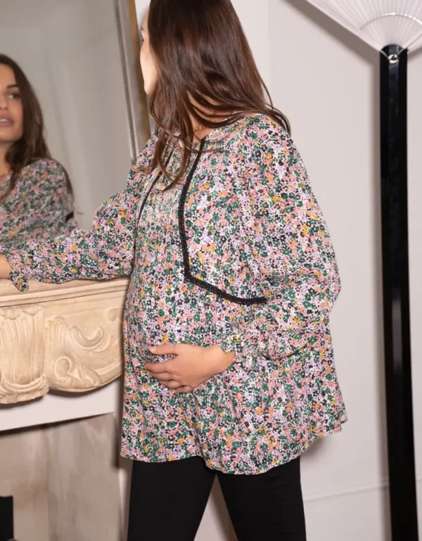New Boho Gebloemde Zwangerschaps- En Verzorgingstop Vrouw Topjes
