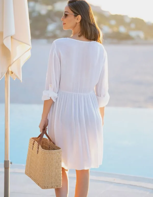 Shop Boho Moederschap Geborduurde Kaftan Met Lange Mouwen Vrouw Badmode