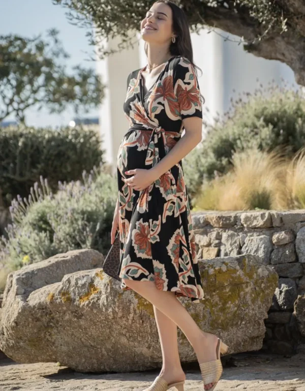 Fashion Boho Nepwikkelzwangerschaps- En Borstvoedingsjurk Vrouw Jurken