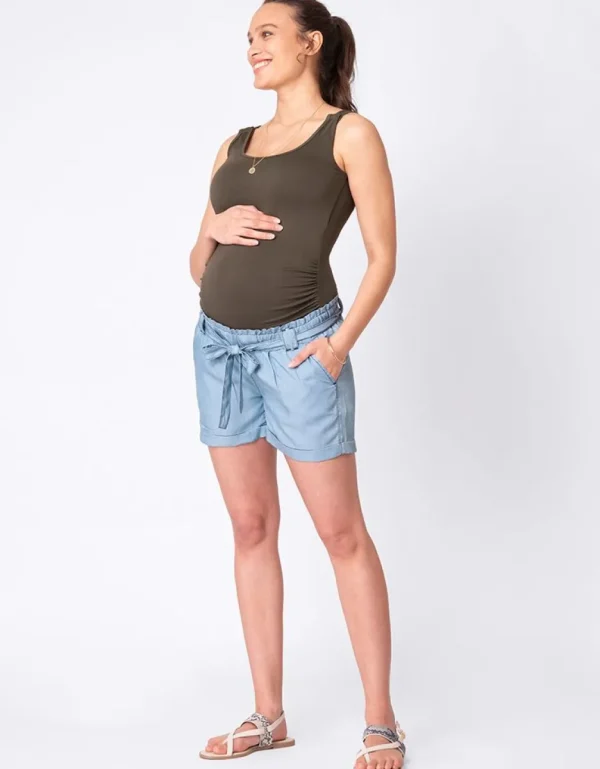 Discount Chambray Denim Zwangerschapsshort Vrouw Broeken En Rokken