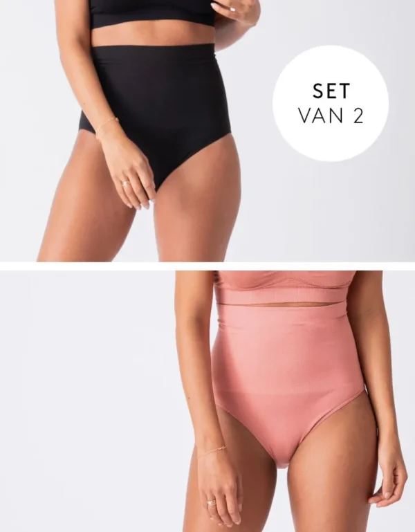 Store Corrigerende Slips Voor Na De Zwangerschap - Zwart En Terracotta Vrouw Zwangerschaps-Essentials