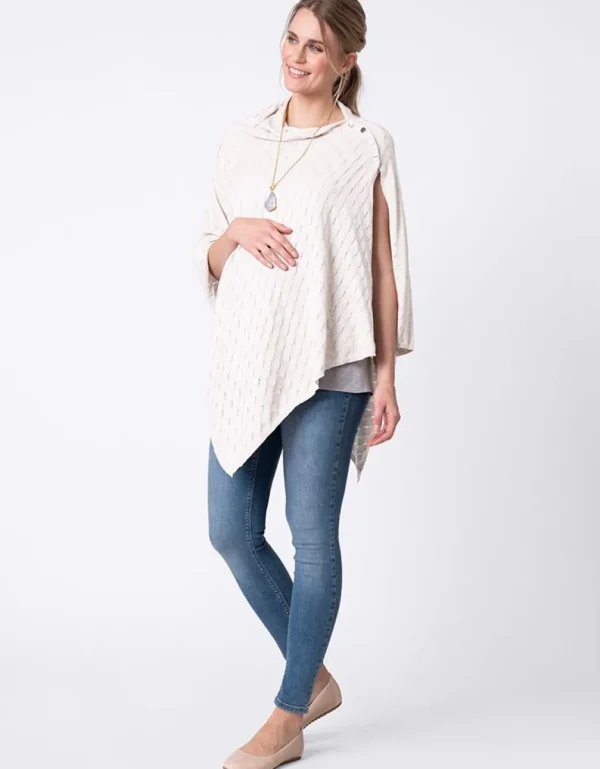 Shop Creme Cellular Gebreide Borstvoeding Cape Sjaal Vrouw Zwangerschaps-Essentials