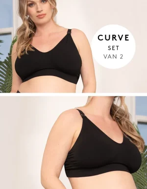 Best Sale Curve Zwarte Bamboe Borstvoedingsbh'S, 2-Pack Vrouw Zwangerschaps-Essentials