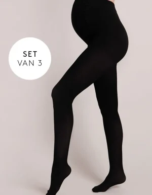 Discount 100 Denier Black Maternity Tights 3 Pack Vrouw Zwangerschaps-Essentials