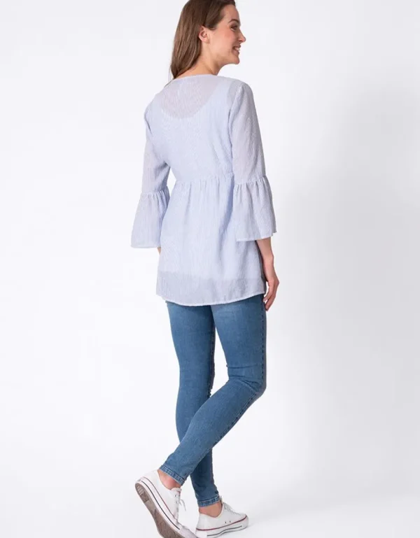 Shop Geborduurde Krijtstreep Positie- En Voedingsblouse Vrouw Topjes