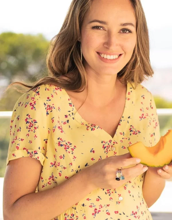 Cheap Geel Gebloemde Positieblouse Vrouw Topjes