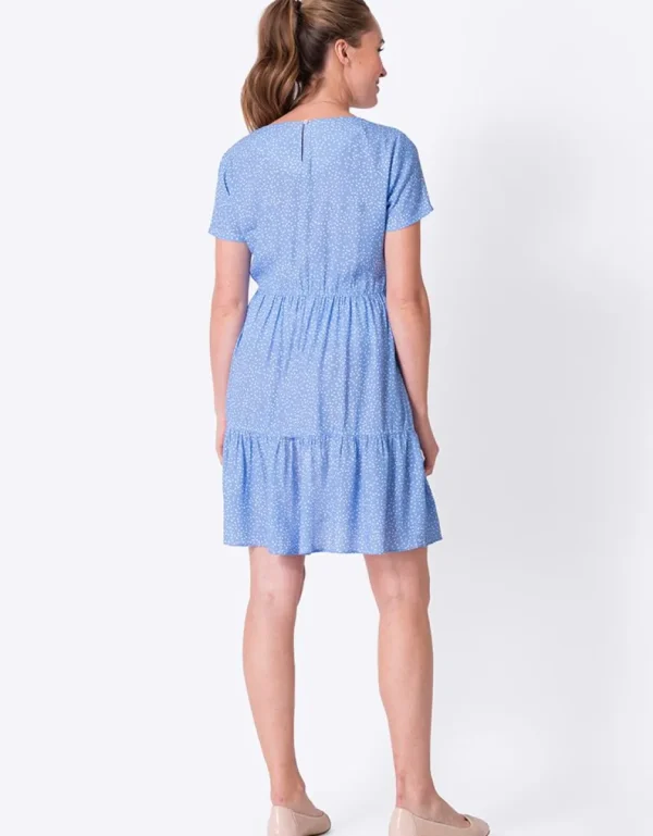Shop Gelaagde Positie- En Voedingsjurk Met Blauwe Stippen Vrouw Jurken