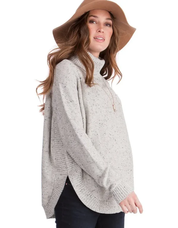Fashion Getextureerde Gebreide Cape Zwangerschapsjumper Vrouw Topjes
