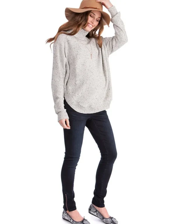 Fashion Getextureerde Gebreide Cape Zwangerschapsjumper Vrouw Topjes