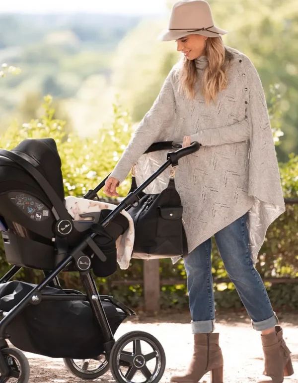 Discount Grijze Kabelgebreide Borsthoes Vrouw Topjes