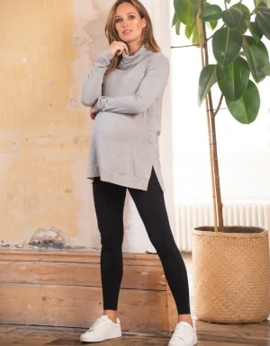 Fashion Grijze Zwangerschaps- En Borstvoedingstop Met Rolkraag Vrouw Topjes