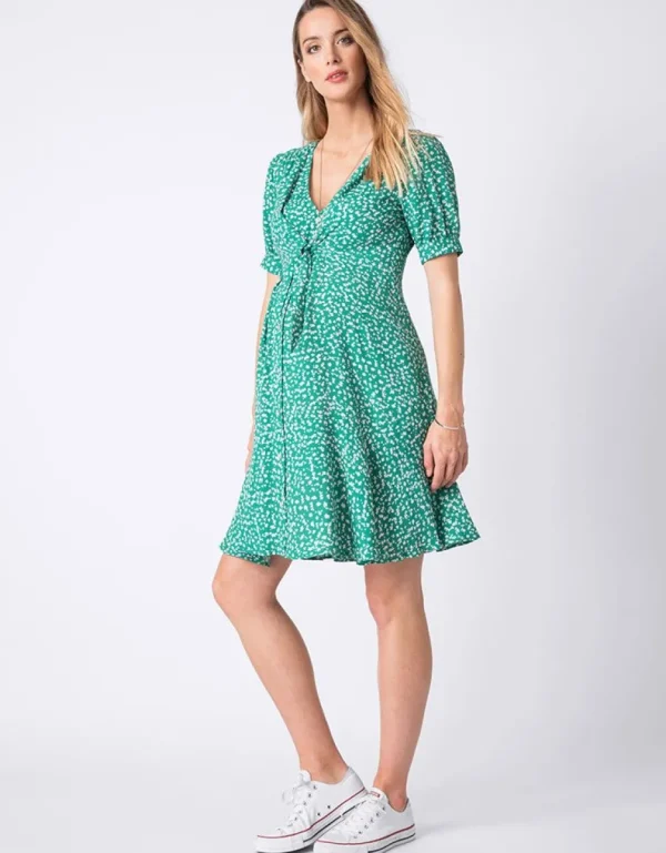 New Groene Zwangerschapsjurk Met Print Vrouw Jurken