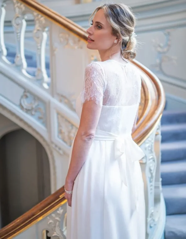 Cheap Ivoorkleurige Positie-Avondjurk Van Kant En Zijde Vrouw Occasion Dresses