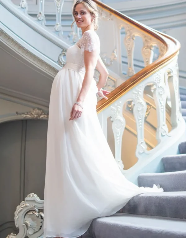 Cheap Ivoorkleurige Positie-Avondjurk Van Kant En Zijde Vrouw Occasion Dresses