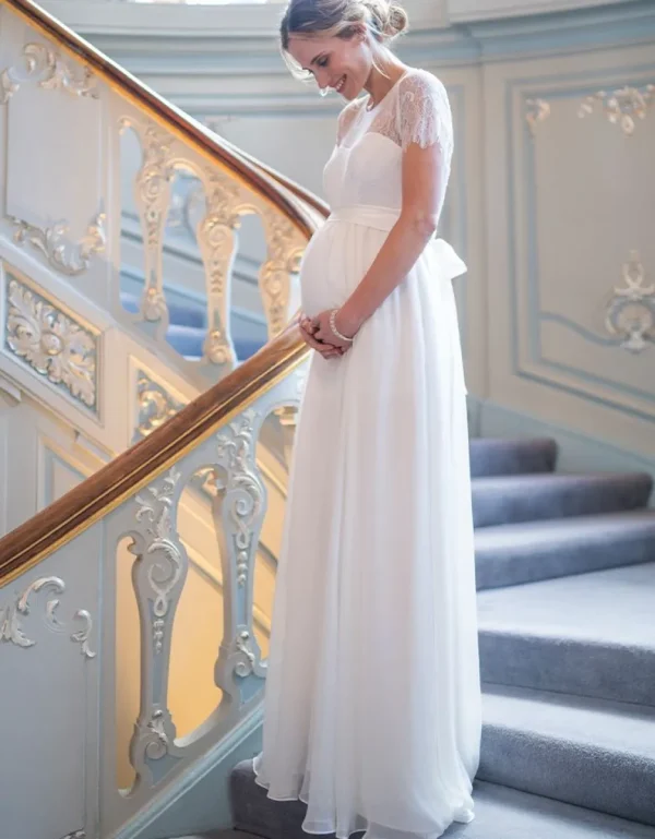 Cheap Ivoorkleurige Positie-Avondjurk Van Kant En Zijde Vrouw Occasion Dresses