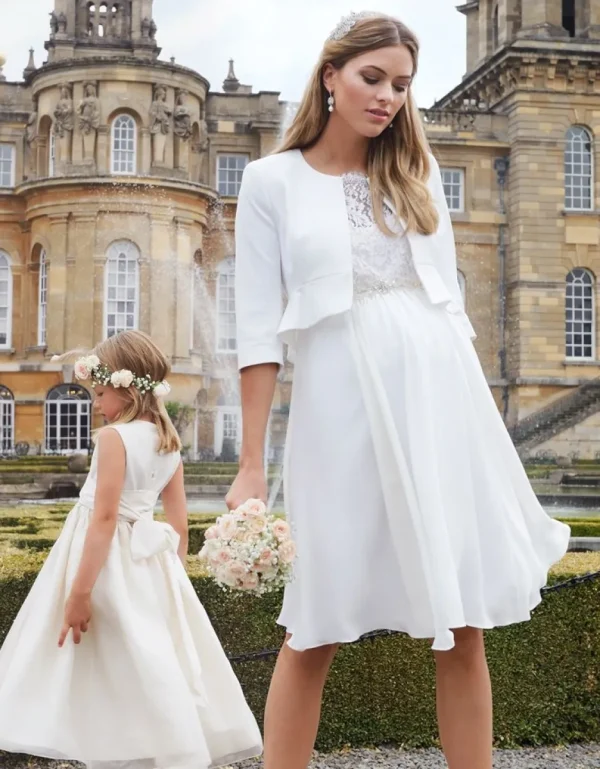 Cheap Ivoren Gecropt Zwangerschapsjasje Vrouw Occasion Dresses