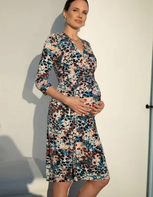 Fashion Jersey Zwangerschaps- En Borstvoedingsjurk Met Dierenprint Vrouw Jurken