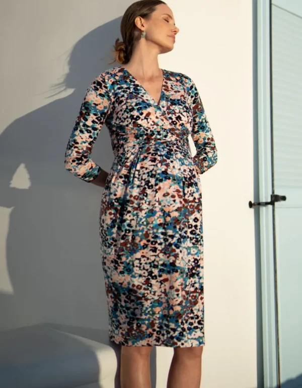 Fashion Jersey Zwangerschaps- En Borstvoedingsjurk Met Dierenprint Vrouw Jurken