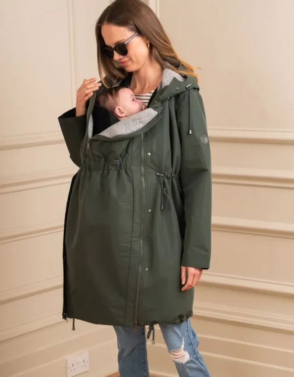 New Kaki 4-In-1 Zwangerschaps- En Babydraagparka Vrouw Jassen En Jacks