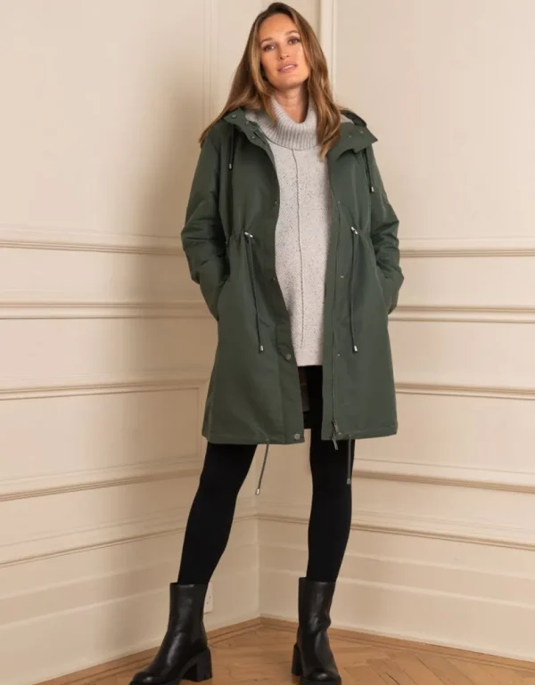 New Kaki 4-In-1 Zwangerschaps- En Babydraagparka Vrouw Jassen En Jacks