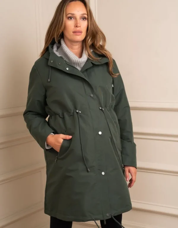 New Kaki 4-In-1 Zwangerschaps- En Babydraagparka Vrouw Jassen En Jacks