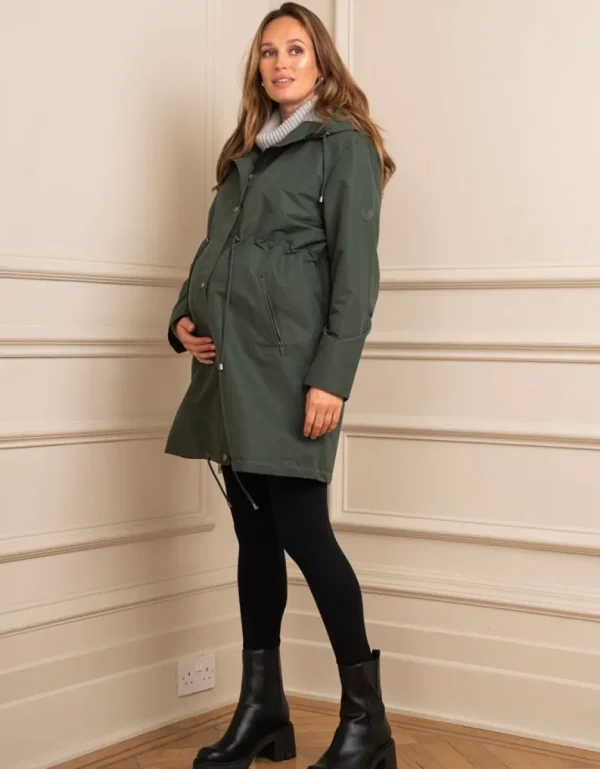 New Kaki 4-In-1 Zwangerschaps- En Babydraagparka Vrouw Jassen En Jacks