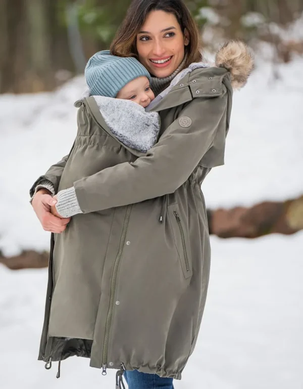 Best Kaki 3-In-1 Zwangerschapsparka Voor De Winter Vrouw Jassen En Jacks