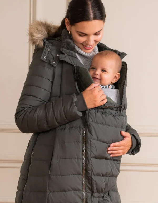 Fashion Kaki Lange Donzen 3-In-1 Jas Voor Zwangerschap En Het Dragen Van Een Baby Vrouw Jassen En Jacks