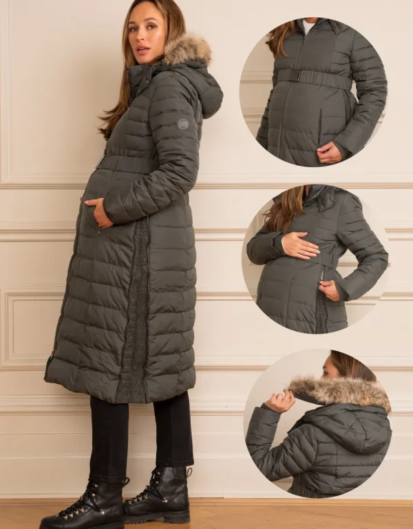 Fashion Kaki Lange Donzen 3-In-1 Jas Voor Zwangerschap En Het Dragen Van Een Baby Vrouw Jassen En Jacks
