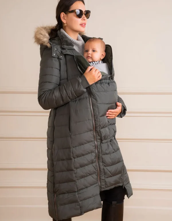 Fashion Kaki Lange Donzen 3-In-1 Jas Voor Zwangerschap En Het Dragen Van Een Baby Vrouw Jassen En Jacks