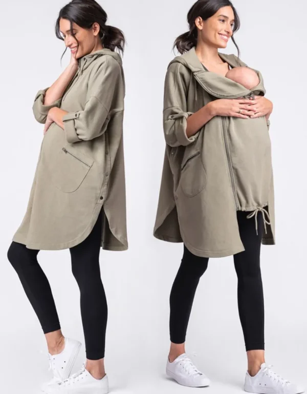 Cheap Kaki Moederschap Tot Babydragen 3 In 1 Cape Met Capuchon Vrouw Jassen En Jacks
