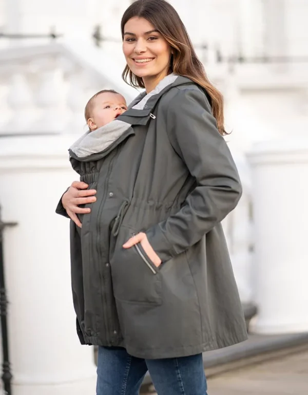 Discount Kaki Utility Parka 4-In-1 Zwangerschaps-Naar-Draagjack Met Capuchon Kinderen Babydragen Innovatie