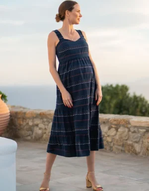 Fashion Katoenen Boho Midi-Jurk Voor Zwangerschap En Borstvoeding Vrouw Jurken