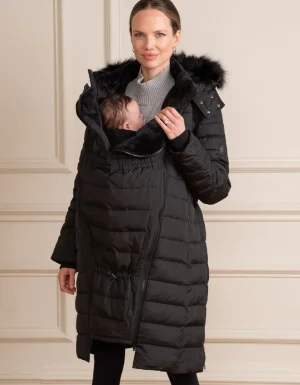 Fashion Lange Zwarte 3-In-1 Donzen Zwangerschapsjas Vrouw Jassen En Jacks