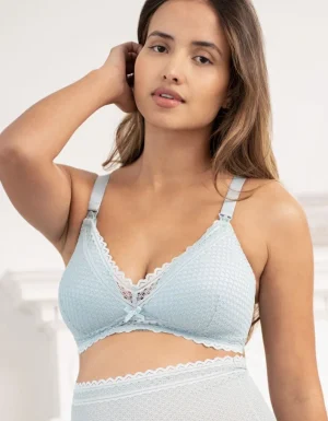 Cheap Lichtblauwe Zwangerschaps- En Borstvoedingsbh Met Kant Vrouw Lingerie En Corrigerende Kleding