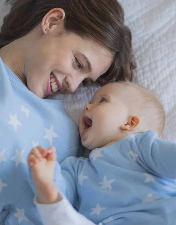 Fashion Mama & Mini Set Bijpassende Blauwe Ster Gebreide Truien Vrouw Topjes