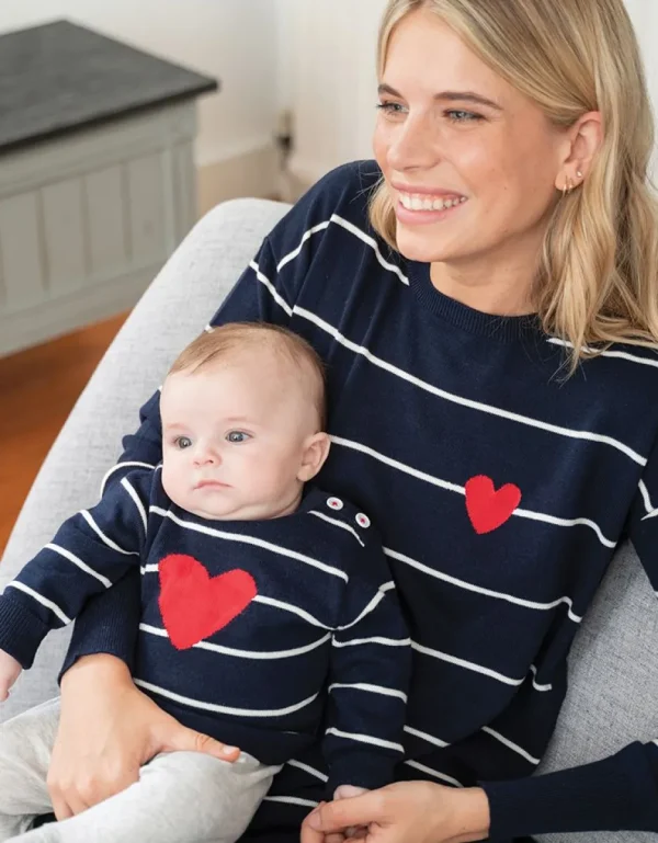 Clearance Mama- En Mini-Nautische Katoenen Truien Vrouw Topjes