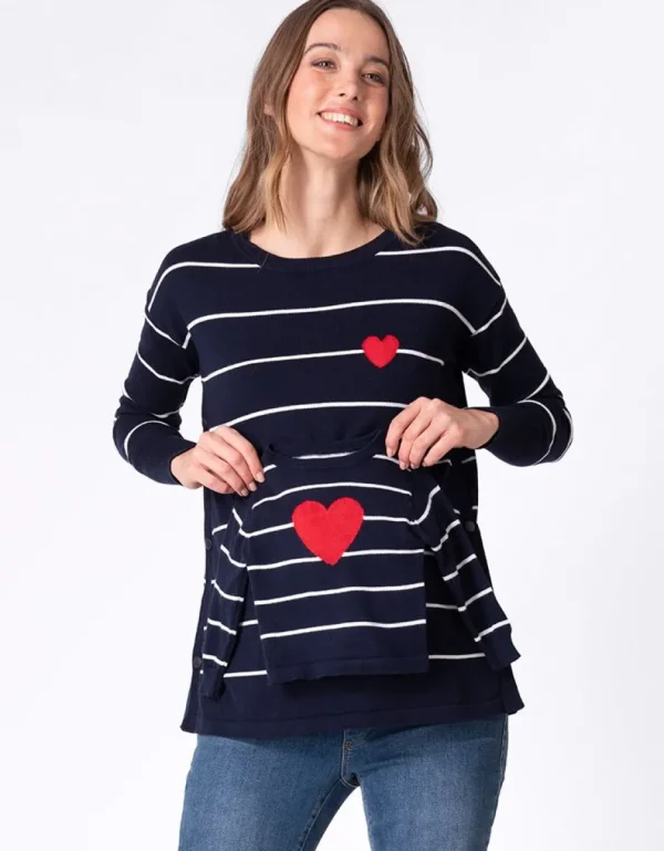 Clearance Mama- En Mini-Nautische Katoenen Truien Vrouw Topjes